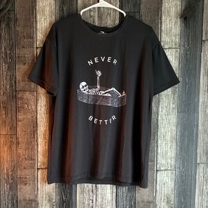 Women’s Black Graphic T-Shirt with Skeleton Design